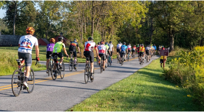 bikers on a path